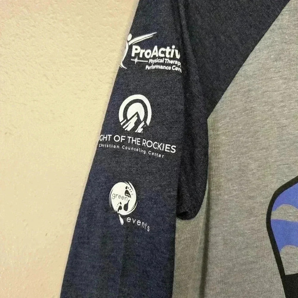 Colorado Run 5k/10k grey/navy baseball style shirt Size Medium - Picture 3 of 6